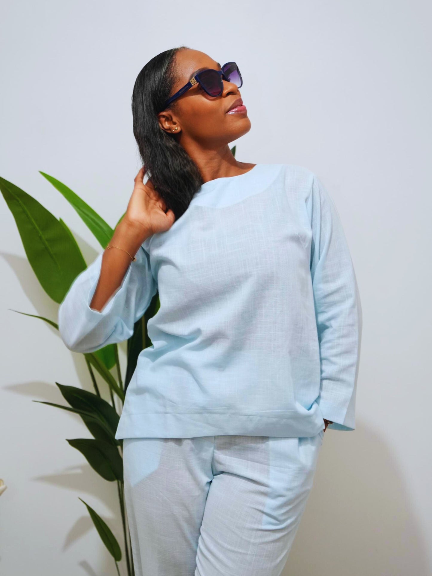 Djie Fall Silk - Aïcha - Set en Lin - Bleu
