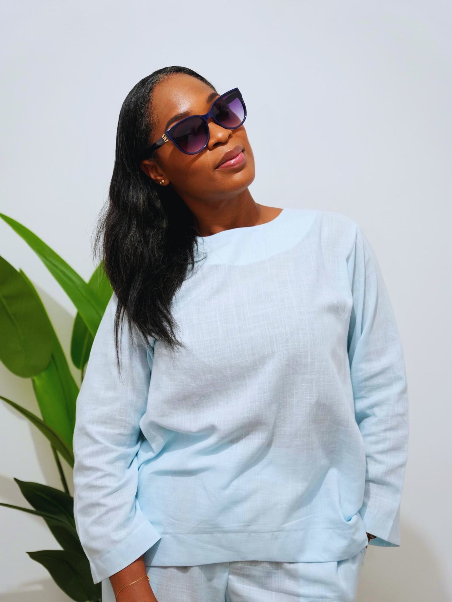 Djie Fall Silk - Aïcha - Set en Lin - Bleu