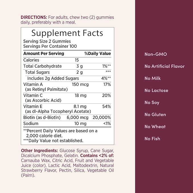 Nature Bounty Optimal Solutions Advanced Hair Skin Nails Vitamines 6000mcg