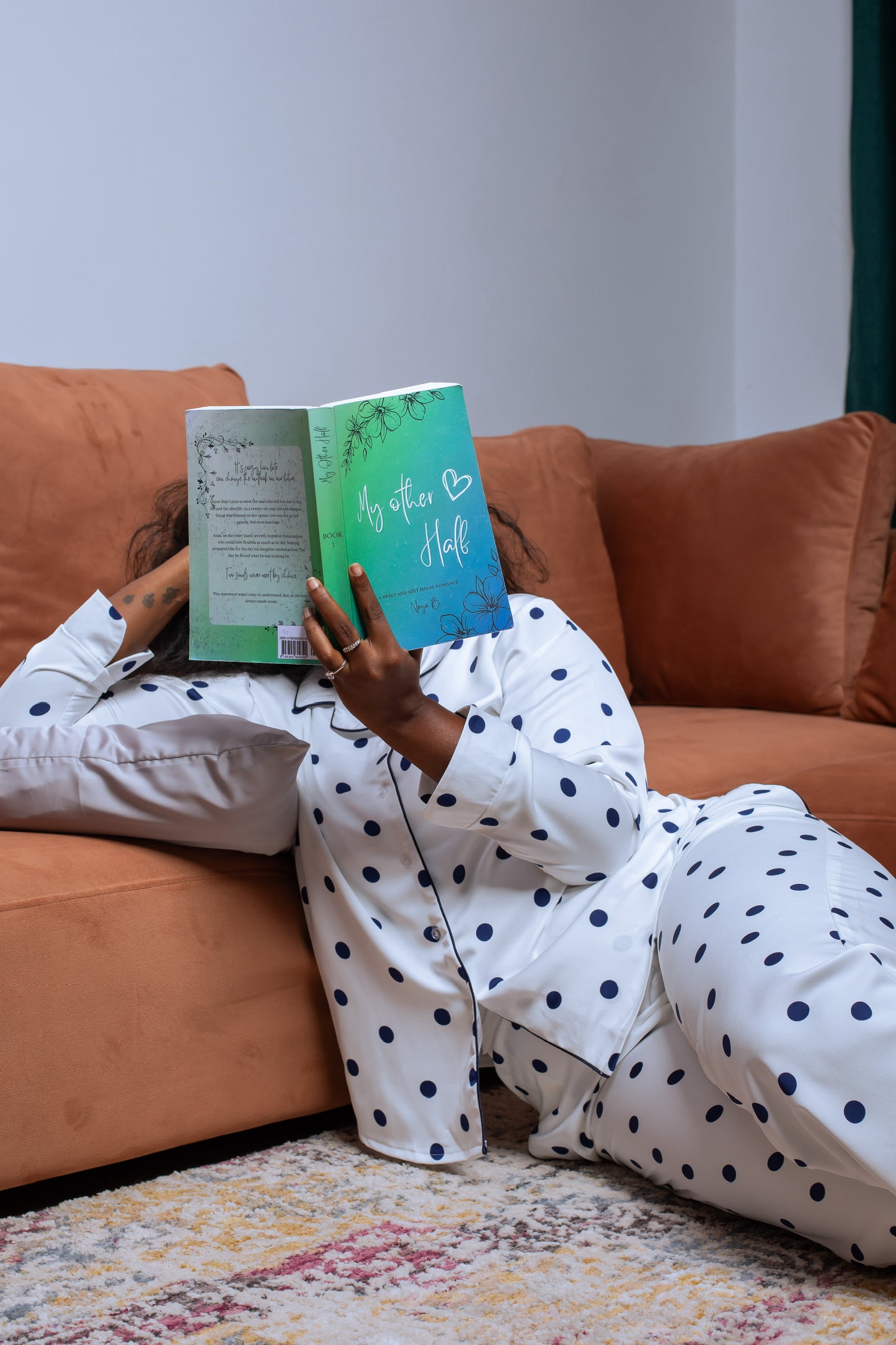 Djie Fall Silk - Pyjama en Soie à Pois Bleu Blanc - Imani
