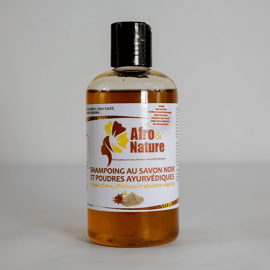 Afro Nature -  Shampoing au savon noir, huile d'olive et poudres indiennes | DjieFall