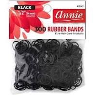 Annie Rubber Bands - Elastiques pour cheveux Noirs